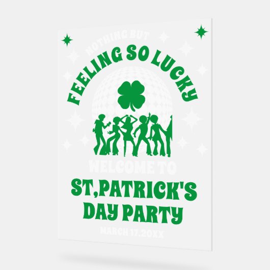 Frosted Acrylic St. Patrick's Day Party Teken Acryl Bord (Hoek)