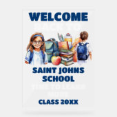 Frosted Acrylic Terug naar school Welkomstbord Acryl Bord (Voorkant)