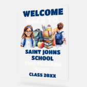 Frosted Acrylic Terug naar school Welkomstbord Acryl Bord (Hoek)