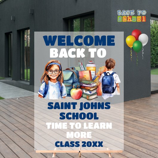 Frosted Acrylic Terug naar school Welkomstbord Acryl Bord