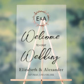 Frosted Acrylic Wedding Welkomstbord | Monogram Acryl Bord (Neutraal)