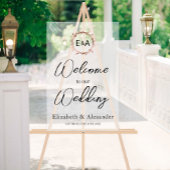 Frosted Acrylic Wedding Welkomstbord | Monogram Acryl Bord