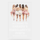 Frosted Acrylic White Bachelorette Welkomstbord Acryl Bord (Voorkant)