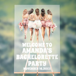 Frosted Acrylic White Bachelorette Welkomstbord Acryl Bord