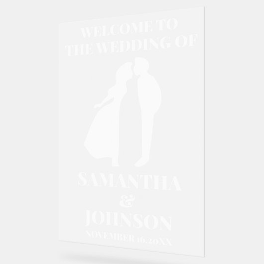 Frosted Acrylic White Wedding Welkomstbord Acryl Bord (Hoek)