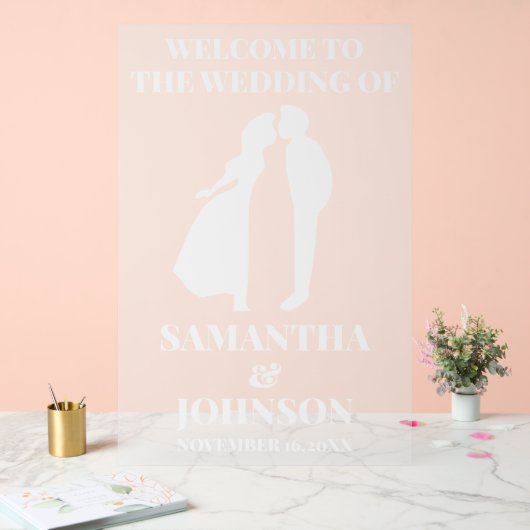 Frosted Acrylic White Wedding Welkomstbord Acryl Bord (Huwelijk)