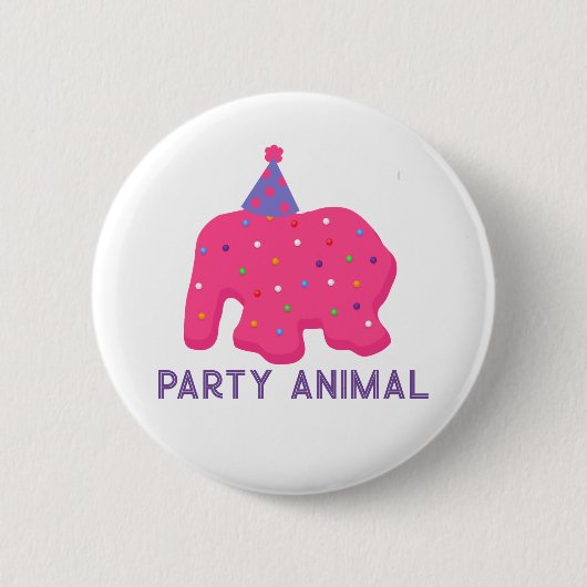 Frosted Animal Cookie Birthday Party Button (Voorkant)