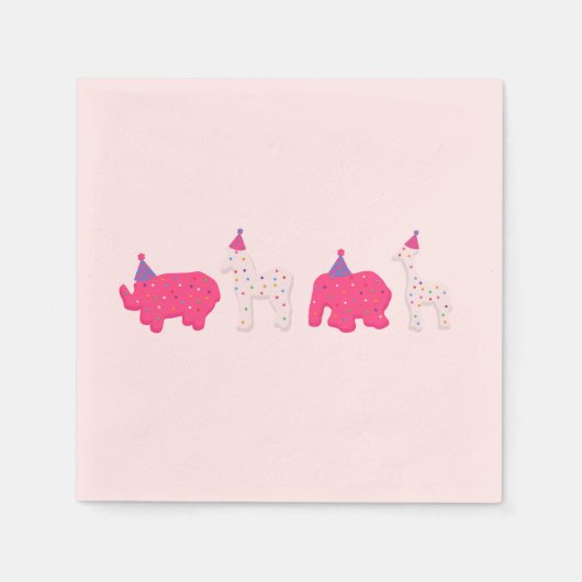 Frosted Animal Cookie Birthday Party Napkin Servet (Voorkant)