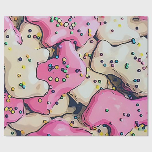 Frosted Animal Cookie Pattern Cadeaupapier (Vlak)
