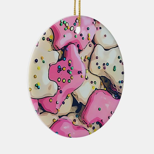 Frosted Animal Cookie Pattern Keramisch Ornament (Rechts)