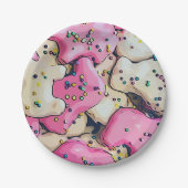 Frosted Animal Cookie Pattern Papieren Bordje (Voorkant)