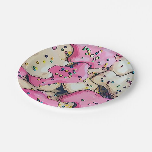 Frosted Animal Cookie Pattern Papieren Bordje (Gekanteld)
