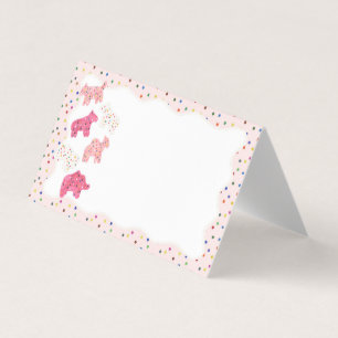 Frosted Animal Cookies Plaats Card Table Decor Kaart