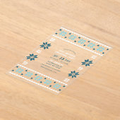 Frosted Aqua Ugly Sweater Christmas Party Acryl Uitnodigingen (Laagn)