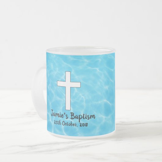 Frosted Baptism keepomwille Matglas Koffiemok (Voorkant links)