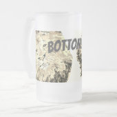Frosted Beer Mok: Bottoms Up Matglas Bierpul (Voorkant links)