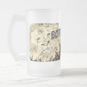 Frosted Beer Mok: Bottoms Up Matglas Bierpul