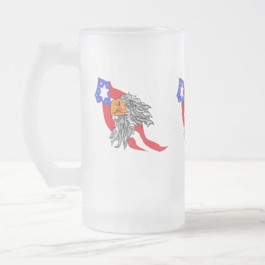 Frosted Beer Mok: Eagle Matglas Bierpul (Links)