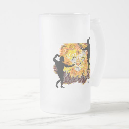 Frosted Beer Mok: Werk het Matglas Bierpul (Voorkant rechts)