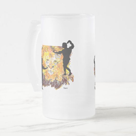 Frosted Beer Mok: Werk het Matglas Bierpul (Voorkant links)