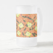 Frosted Beer Mok: Wild Flower's Matglas Bierpul (Voorkant rechts)