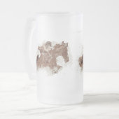 Frosted Beer Mok: Winst in het Zand Matglas Bierpul (Voorkant links)