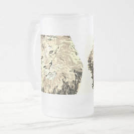 Frosted Beer Mug : king of The Jungle Matglas Bierpul