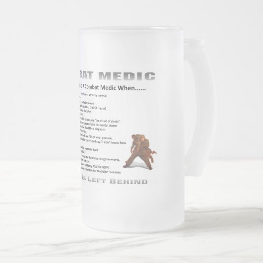 Frosted Beer Stein Combat Medic Matglas Bierpul (Voorkant rechts)