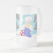 FROSTED BEERMUG : AFHANKELIJKHEIDSDAG 4 JULI MATGLAS BIERPUL (Voorkant rechts)