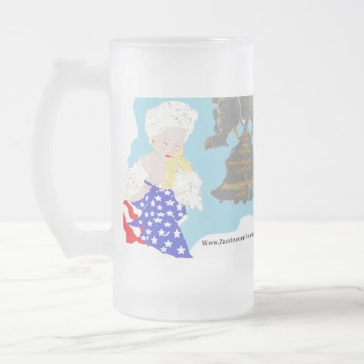 FROSTED BEERMUG : AFHANKELIJKHEIDSDAG 4 JULI MATGLAS BIERPUL (Links)