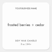 Frosted Berries + Cedar | minimalistische winter Vierkante Sticker (Voorkant)