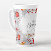 Frosted Berries Christmas (volledig Afbeelding) Latte Mok (Linkerhoek)