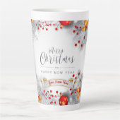 Frosted Berries Christmas (volledig Afbeelding) Latte Mok (Voorkant)