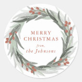 Frosted Berries Kerst sticker (Voorkant)