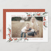 Frosted Berries Kerstkaart Kaart (Voorkant / Achterkant)