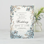 Frosted Berry Arch Winter Wedding Kaart (Staand voorkant)