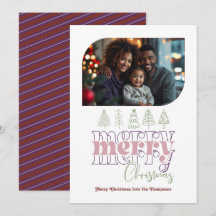 Frosted Berry Moderne Retro Doodle Kerstfoto