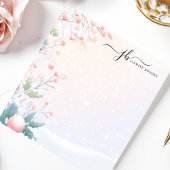 Frosted Berry Winter Waterverf gepersonaliseerd Notitieblok