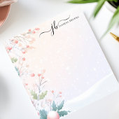 Frosted Berry Winter Waterverf gepersonaliseerd Notitieblok