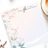 Frosted Berry Winter Waterverf gepersonaliseerd Notitieblok