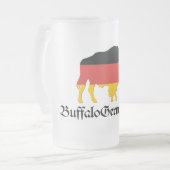 Frosted Bison Beer Stein Matglas Bierpul (Voorkant links)