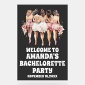 Frosted Black Acryl Bachelorette Welkom Teken Acryl Bord (Voorkant)