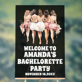 Frosted Black Acryl Bachelorette Welkom Teken Acryl Bord