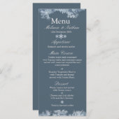Frosted Blauw Winter Bruiloft Custom Menu (Voorkant / Achterkant)