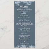 Frosted Blauw Winter Bruiloft Custom Menu (Voorkant)