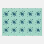 Frosted Bliss: Lichtblauwe Snowburst Kerstmis Inpakpapier Vel (Voorkant 2)
