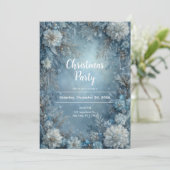 Frosted Bloom Winter Bloemen Kerstmis Kaart (Staand voorkant)