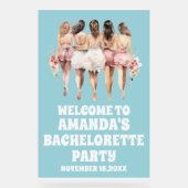 Frosted Blue Acryl Bachelorette Welkom Teken Acryl Bord (Voorkant)