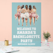 Frosted Blue Acryl Bachelorette Welkom Teken Bord (Huwelijk)