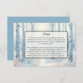 Frosted Blue Birch Forest bruiloft Informatiekaartje
